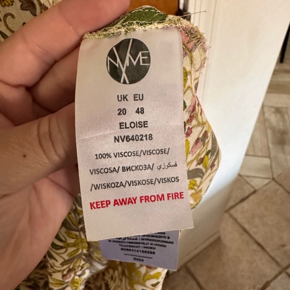 NVME from ASOS CURVE Ivory Floral Dress US 18 UK 22 Plus Size Maxi sundress sun - Picture 4 of 7